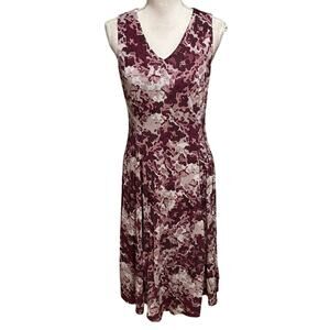 Coldwater Creek Size MP PM Medium Petite 10 12 Mesh Midi Dress Floral Watercolor